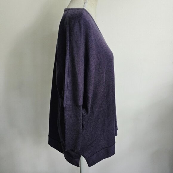 LAST CHANCE - Eileen Fisher Merino Jersey Box Top in Grape - Picture 7 of 9